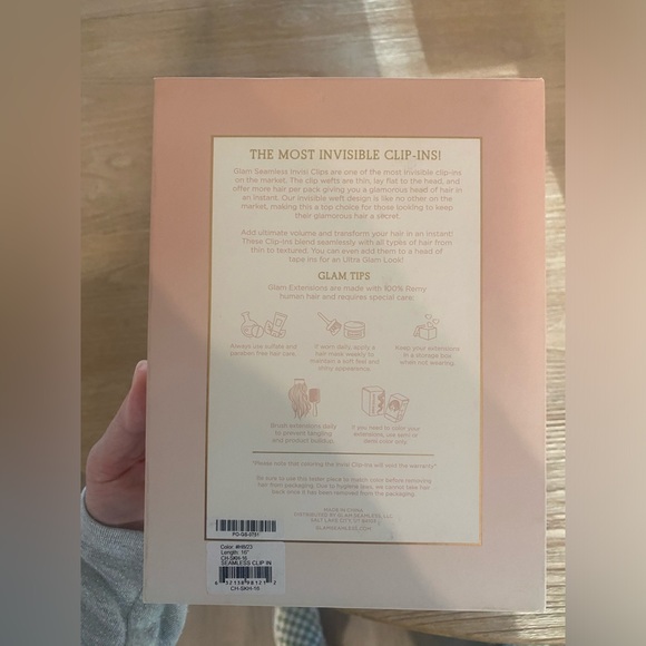 Glam Seamless 16” Invisi-Clip-In Extensions in Sunkissed Highlights - Picture 4 of 7